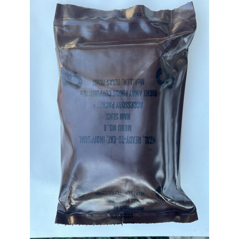 VTG Gulf War MRE Menu 8 Ham Slice Right Away Foods Accessory Pack A Sealed